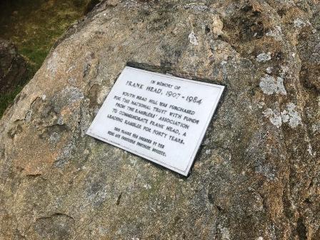 memorial to Frank Head on the summit of South Head