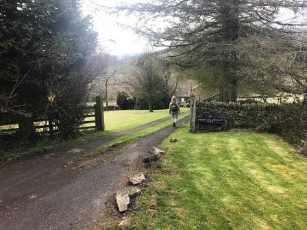 Public footpath through the farmyard