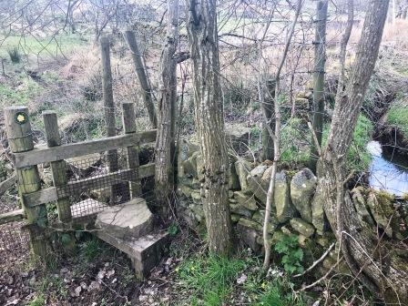 Public footpath out of the farmhouse garden