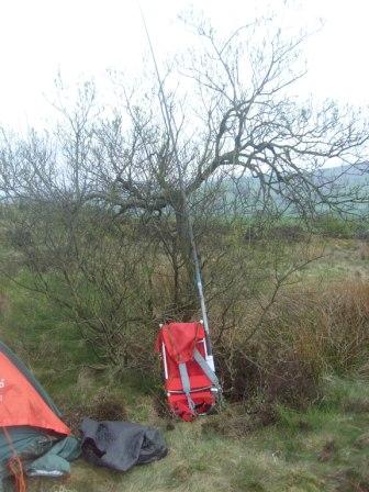 Sean's mast after it was stood back up again