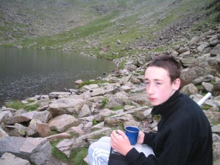 Jimmy having a soup break at Goats Water