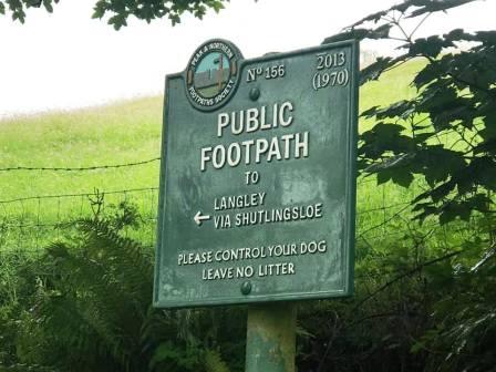 Shutlingsloe footpath sign in Wildboarclough