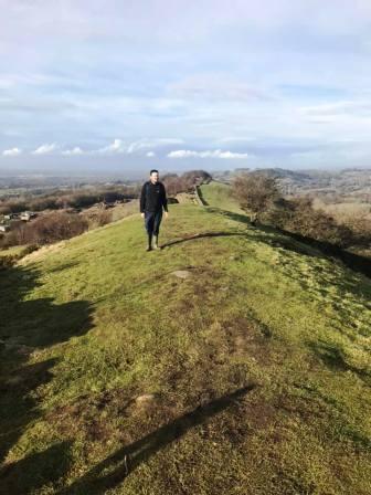 Climbing the narrow ridge on Kerridge Hill