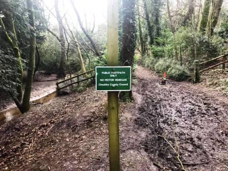 Don't take this muddy path; you need the one veering off to the left!