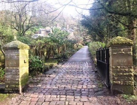 Public footpath follows the driveway of Endon Hall