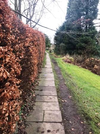 Paved footpath on the slopes in Kerridge