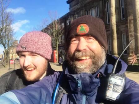 Outside the Town Hall and ready to go