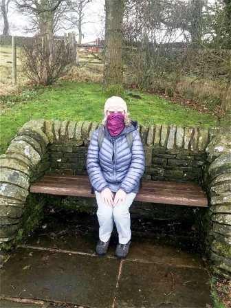 Bench for a rest as the Gritstone Trail starts to climb out of Rainow
