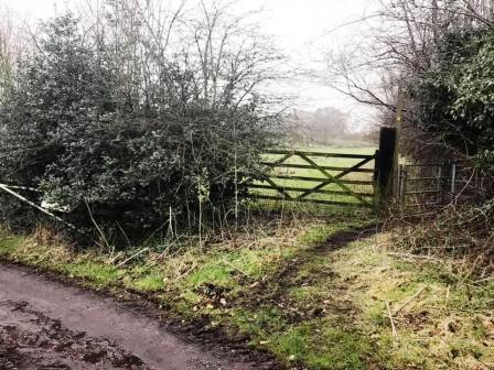 Public footpath through Danes Moss Farm
