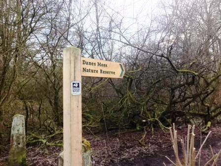 Footpath into Danes Moss Nature Reserve