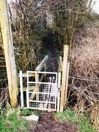 Gate leading to the steps up to the canal