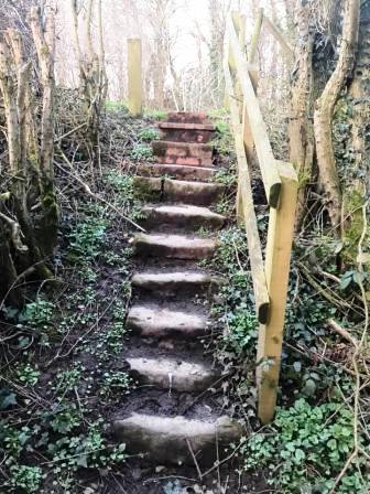 Steps up to the canal