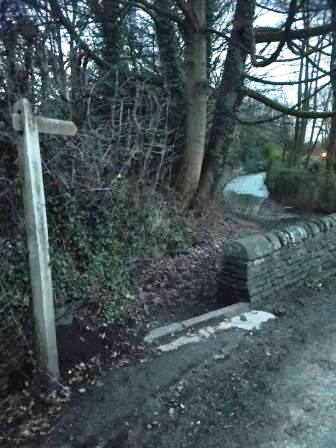 Entering the riverside path to Sutton Hall