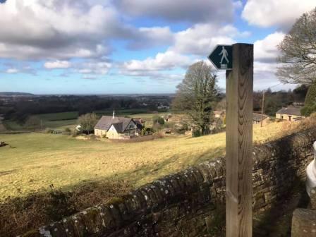 Footpath coming in from the left as Kerridge is approached