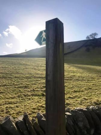 Public footpath continues after crossing Berristal Road