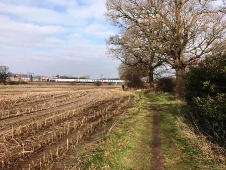 Heading towards the railway line