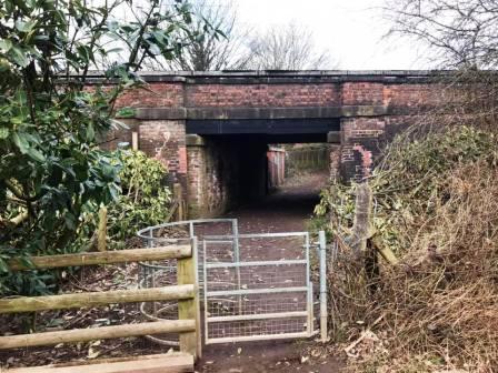 Heading under the railway line