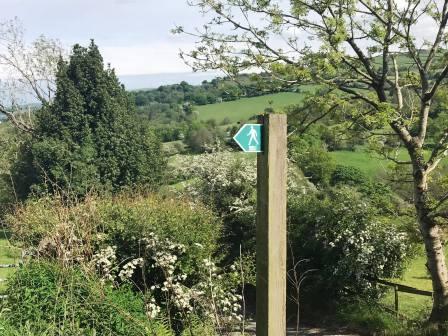 Footpath sign from the lane