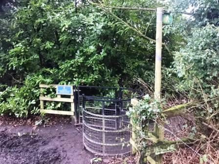 Public footpath entrance to Prestbury Golf Club