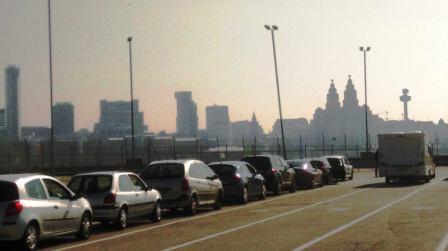 Queueing for the ferry in Liverpool