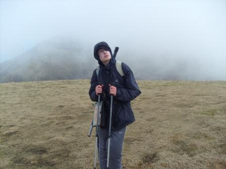 Jimmy on Slieve Commedagh with Slieve Donard behind