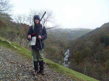 Jimmy, early in the ascent of Rogan's Seat