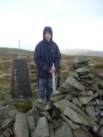 Jimmy packing away at the summit