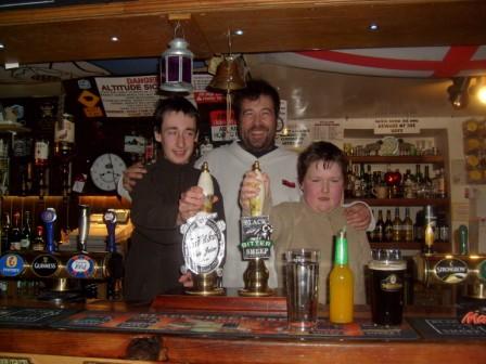 Behind the bar at the Tan Hill Inn