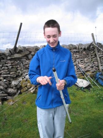 Jimmy setting up the beam