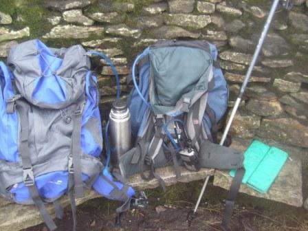 Our gear in the summit shelter
