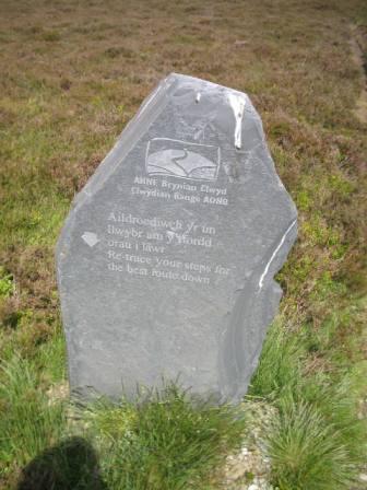 New AONB stone sign on Moel Gyw