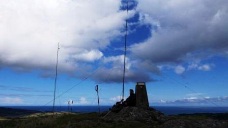 Tom on Mynydd Bodafon summit