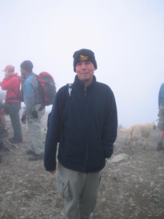 A fellow radio amateur on Snowdon summit - but not doing SOTA