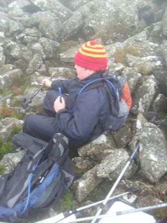 Liam resting at the summit