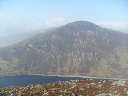 Looking over the lake to Pen Llithrig y Wrach