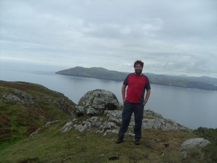 Tom on the summit of Mynydd Enlli GW/NW-072