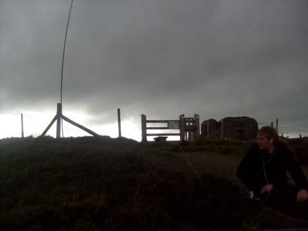 Aage operating HF CW on Moel Famau