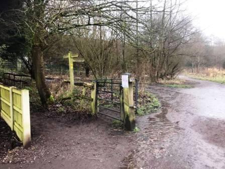 Bollin Valley Way straight ahead - but we turn left for Tytherington