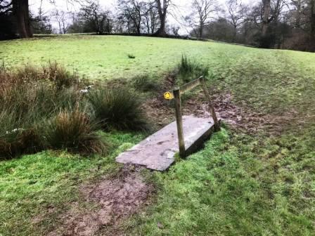 A few damp muddy patchesn here, the worst of which are crossed by small wooden bridges