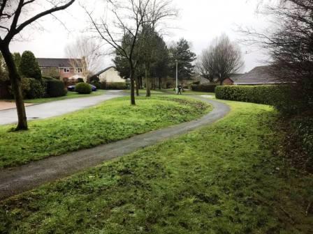 Footpath through the residential estate at Tytherington