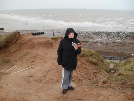 Climbing onto the cliffs by St Bees