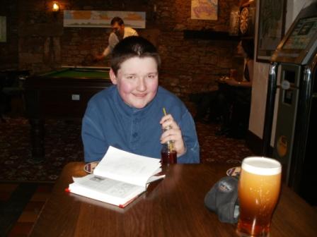 In the pub!