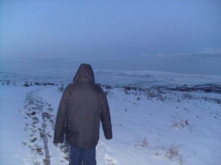 Heading down to the M62 footbridge