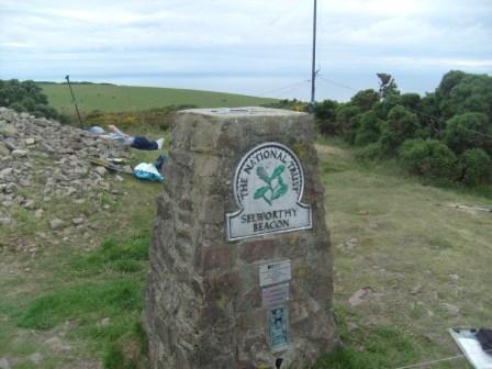 20m Magic Moggy antenna (quarter-wave vertical with groundplane) enjoying a good view over the Bristol Channel