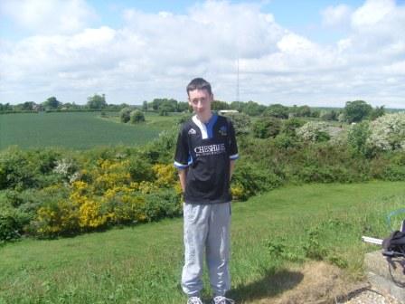 Jimmy on the highest point on Cheriton Hill