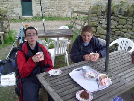 Tea and cakes at Upper Booth on the way back