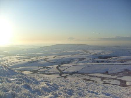 View down the hill from the operating point