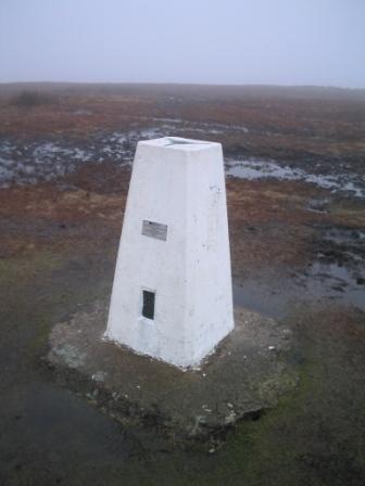 The triangulation pillar on Winter Hill