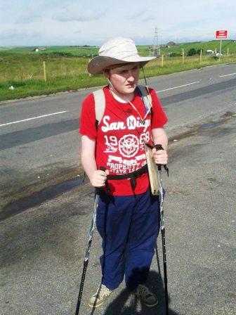 Liam ready to start the day's walking