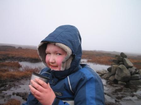 Liam enjoys the soup